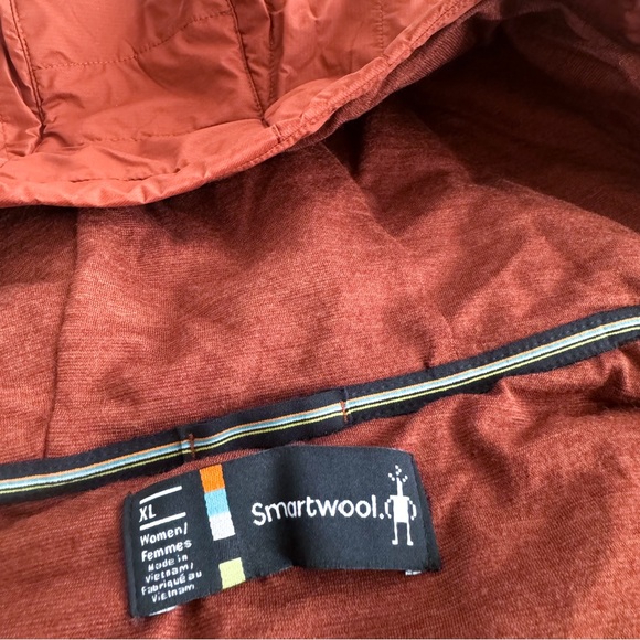 Smartwool Women's Smartloft Vest Hooded Zip Up Pecan Brown Red XL - Picture 8 of 12